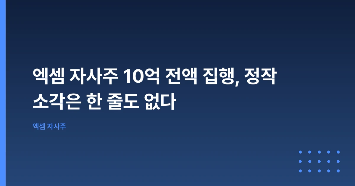 엑셈 자사주 10억 전액 집행, 정작 소각은 한 줄도 없다